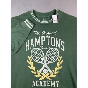 NWT Goodie Two Sleeves Green Crew Neck "The Original Hampton's Tennis Academy"